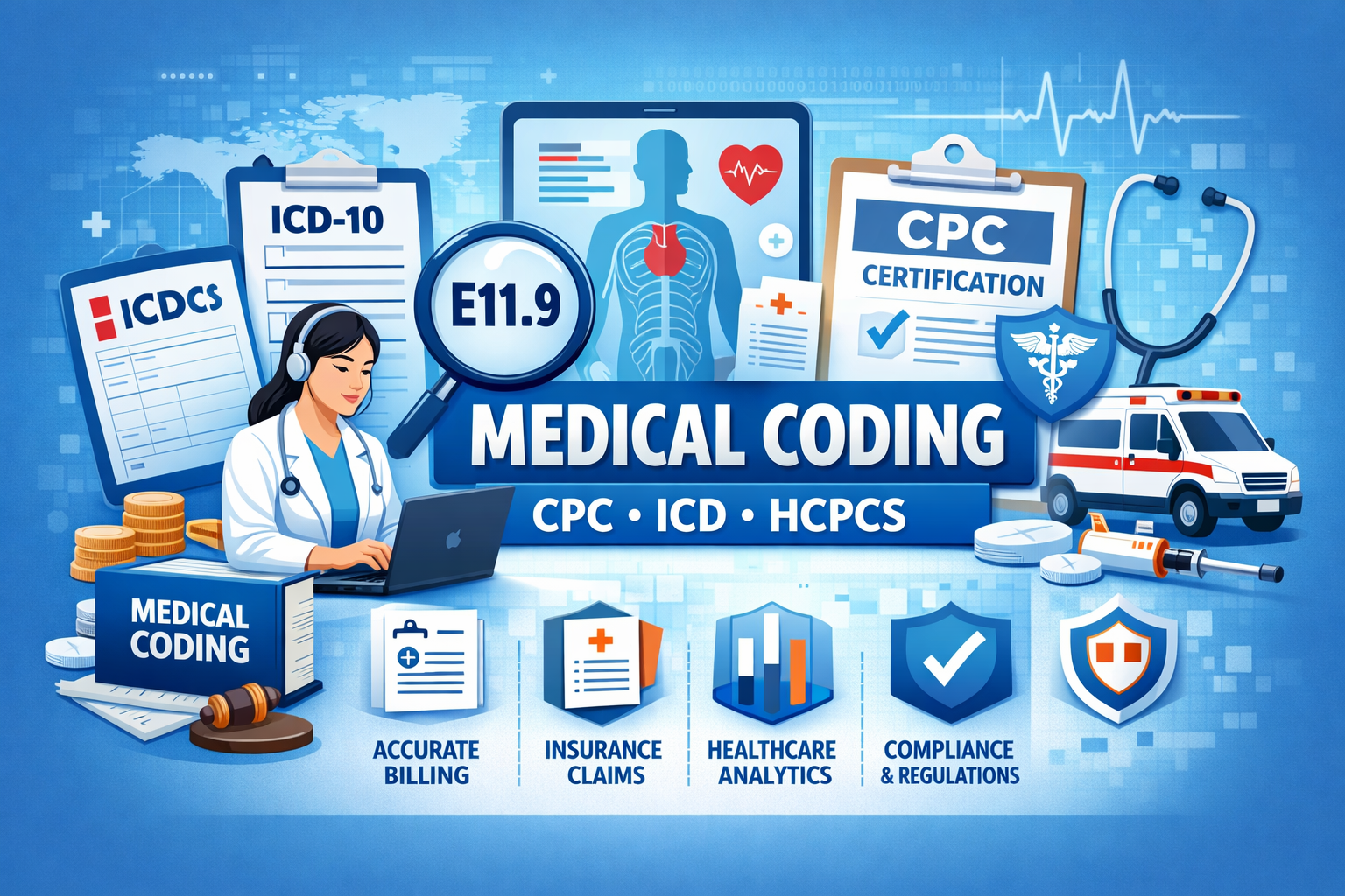 Medical Coding CPC, ICD, HCPCS – Uses, Benefits & Career Guide