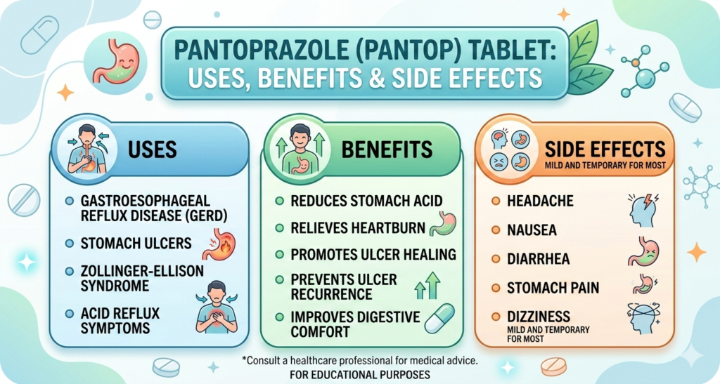 Pantoprazole (Pantop) Tablet Uses, Benefits & Side Effects