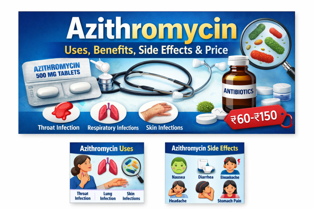 Azithromycin Tablet: Uses, Benefits, Side Effects & Price