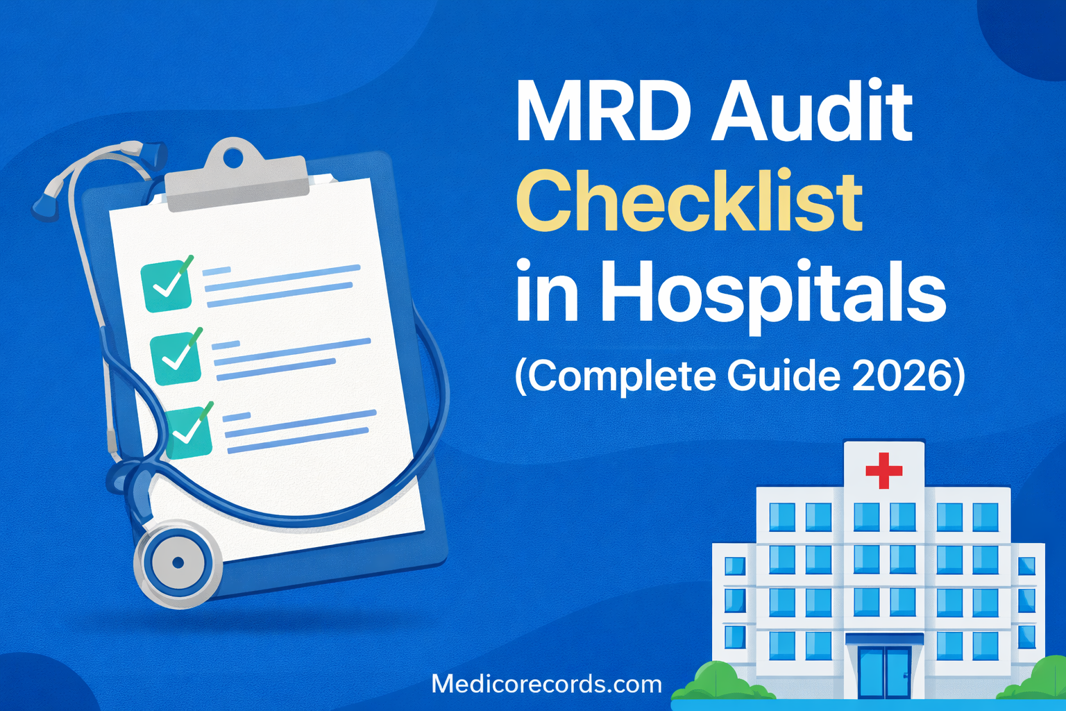 MRD Audit is a systematic review of medical records to ensure that all patient information is properly documented, stored, and maintained as per hospital policies and regulatory standards.